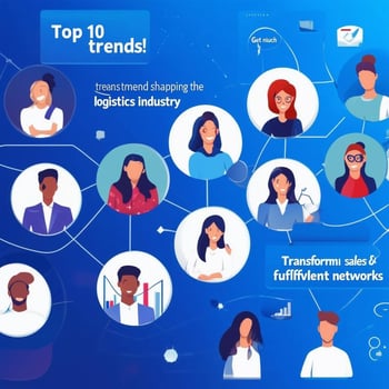 The image features a sleek, modern digital workspace showcasing various icons and tools associated with online collaboration